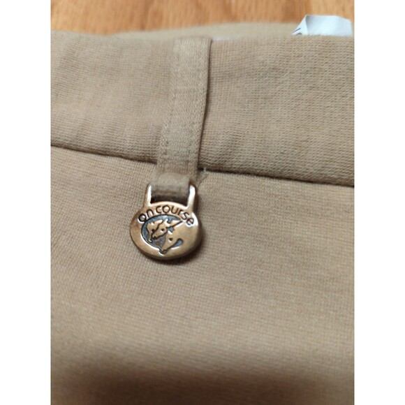 On Course Riding Breeches Size 26 Tan Adjustable Cuffs Elastic Stretch Horse - Picture 6 of 10